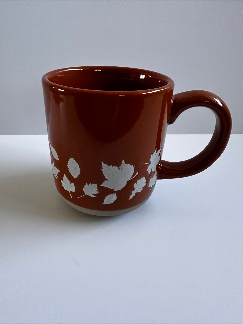 NEW Rust Leaf Pattern Ceramic Coffee Tea Mug - Picture 4 of 7